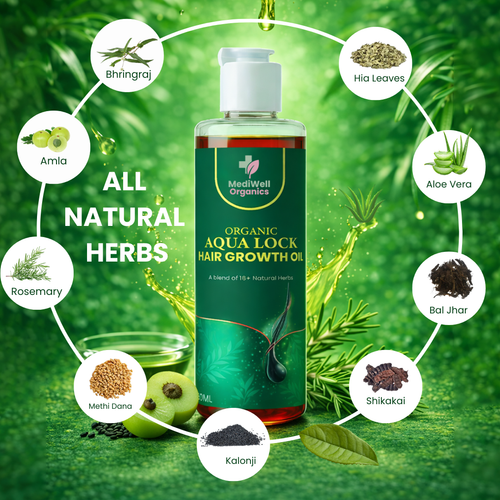 Mediwell AquaLock Hair Growth Oil - Mediwell Organics